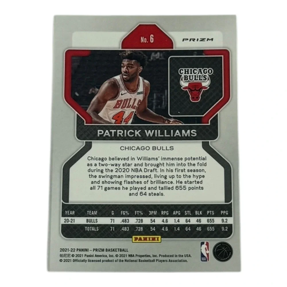 2021 Panini Prizm‎ Patrick Williams Chicago Bulls Basketball Card